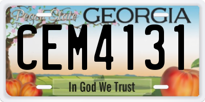 GA license plate CEM4131
