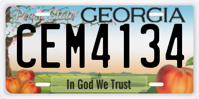 GA license plate CEM4134