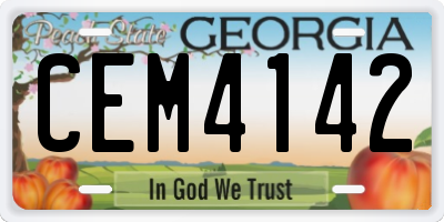 GA license plate CEM4142