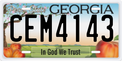 GA license plate CEM4143