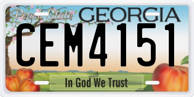 GA license plate CEM4151