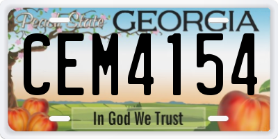 GA license plate CEM4154