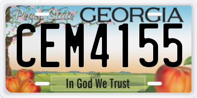 GA license plate CEM4155