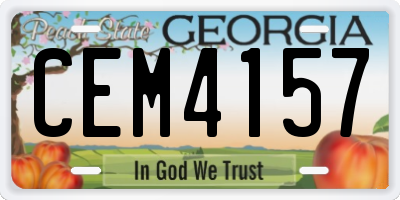 GA license plate CEM4157