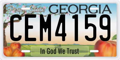 GA license plate CEM4159