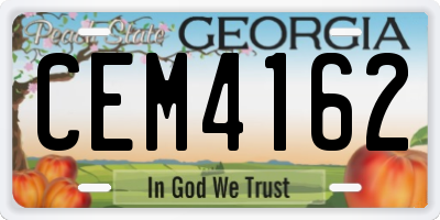 GA license plate CEM4162