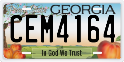 GA license plate CEM4164