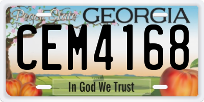 GA license plate CEM4168