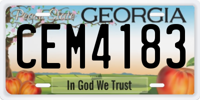 GA license plate CEM4183