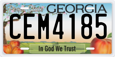 GA license plate CEM4185