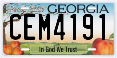 GA license plate CEM4191