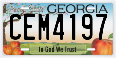 GA license plate CEM4197