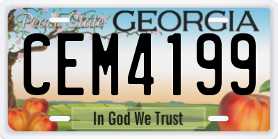 GA license plate CEM4199