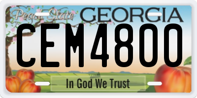 GA license plate CEM4800