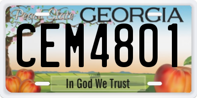 GA license plate CEM4801