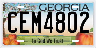 GA license plate CEM4802