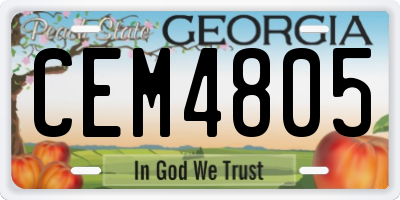 GA license plate CEM4805