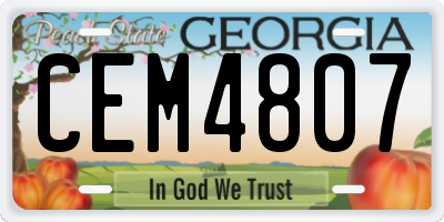 GA license plate CEM4807