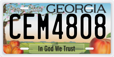 GA license plate CEM4808