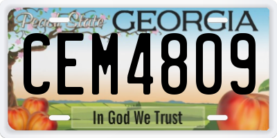 GA license plate CEM4809