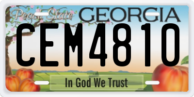 GA license plate CEM4810