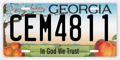 GA license plate CEM4811