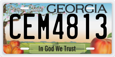 GA license plate CEM4813