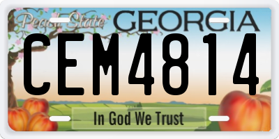 GA license plate CEM4814