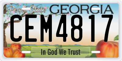 GA license plate CEM4817