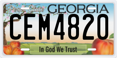 GA license plate CEM4820