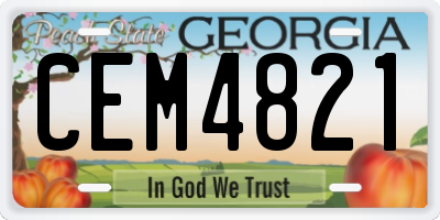 GA license plate CEM4821