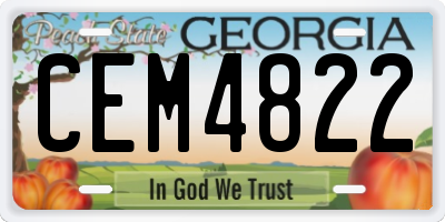 GA license plate CEM4822