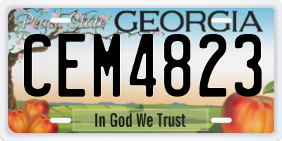 GA license plate CEM4823