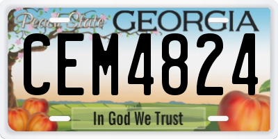 GA license plate CEM4824