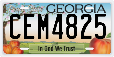 GA license plate CEM4825