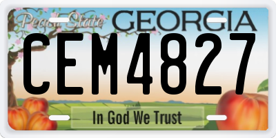 GA license plate CEM4827
