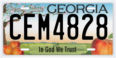 GA license plate CEM4828