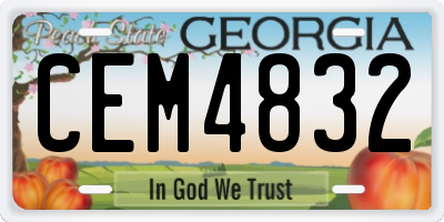 GA license plate CEM4832