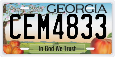 GA license plate CEM4833