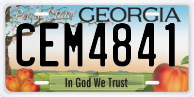 GA license plate CEM4841