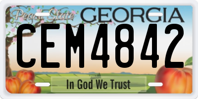 GA license plate CEM4842