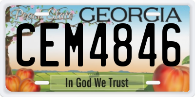 GA license plate CEM4846