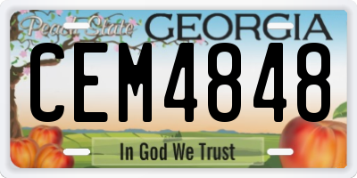GA license plate CEM4848