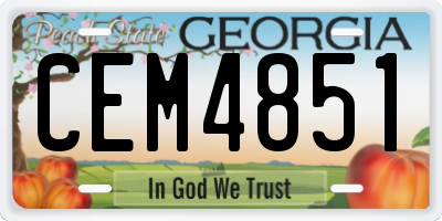 GA license plate CEM4851