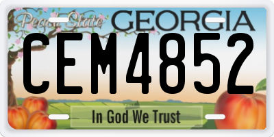 GA license plate CEM4852