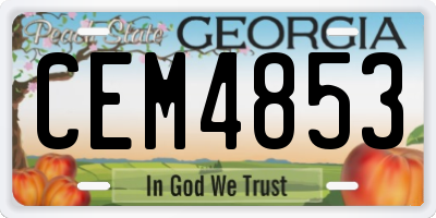 GA license plate CEM4853