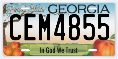 GA license plate CEM4855