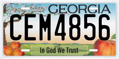 GA license plate CEM4856