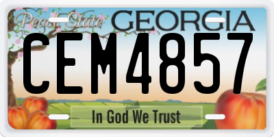 GA license plate CEM4857