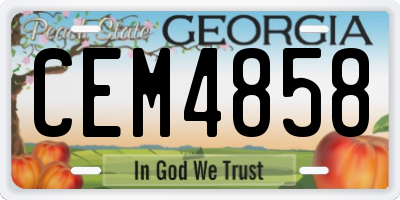 GA license plate CEM4858